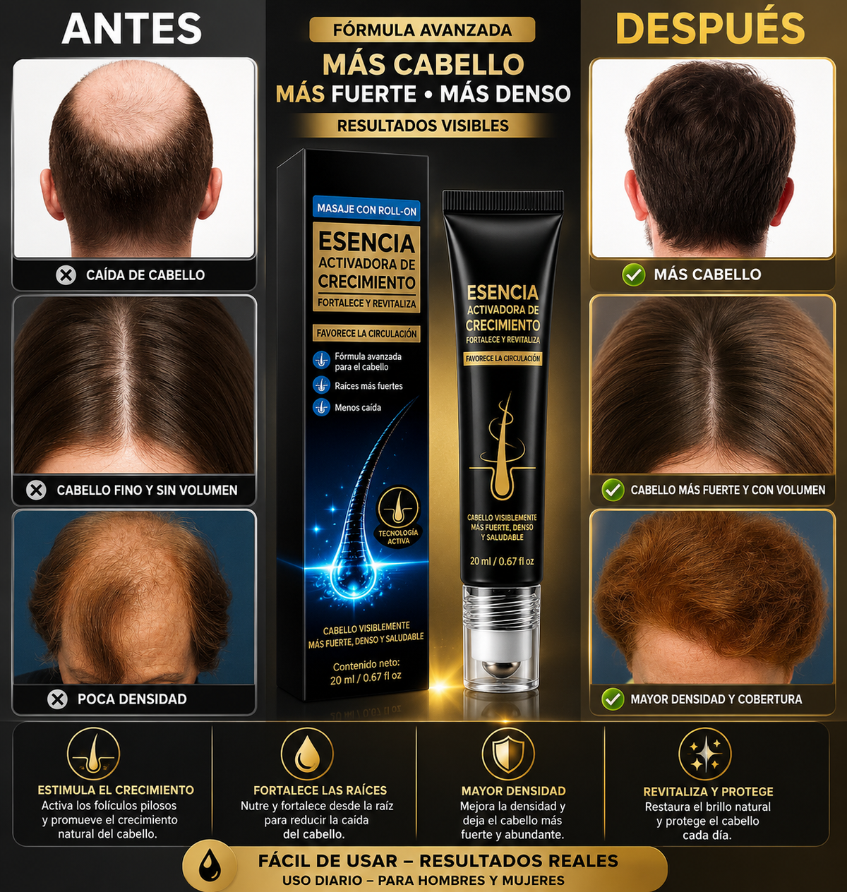Esencia Anticaída Para El Crecimiento Del Cabello Con Biotina y Queratina